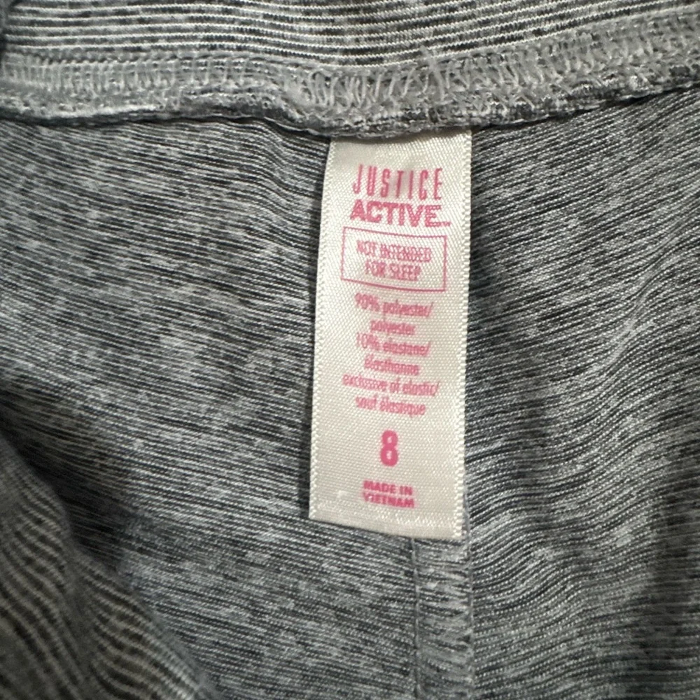 Preloved Justice Girls' Gray Leggings with Side Logo.